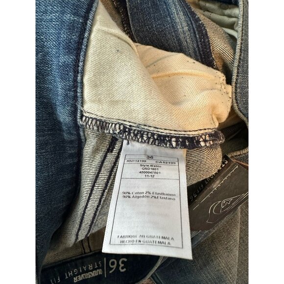 Quiksilver Men’s Jeans Revolver Straight Fit Size 36x32 New - Picture 8 of 14